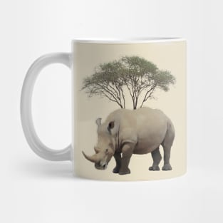 Rhino with tree in Africa - Wildlife Mug